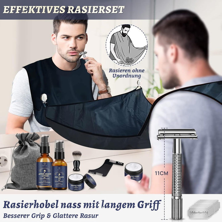 Bartpflege Set für Männer, Hochwertig Bart Rasierset Geschenke für Männer - Bartwuchsmittel Herren m