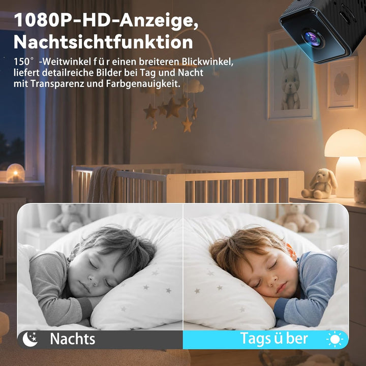 Mini Camera, Live Übertragung Handy APP Für WiFi Überwachungskamera Innen, mit Akku Sicherheitskamer