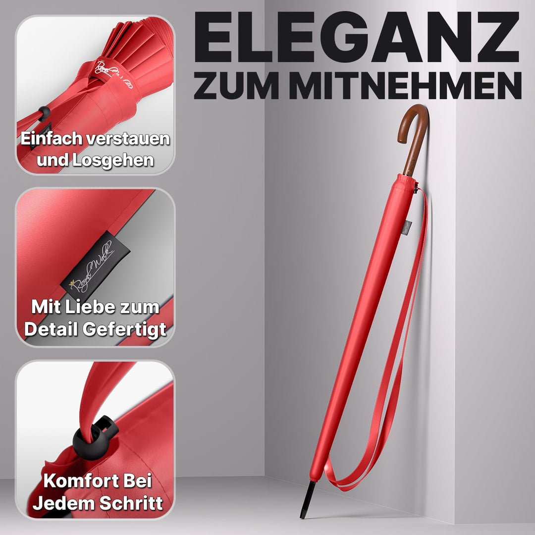 Royal Walk Regenschirm Gross Sturmfest Golf Schirm XXL Stabiler Stockschirm | Grosser Regenschirm fü
