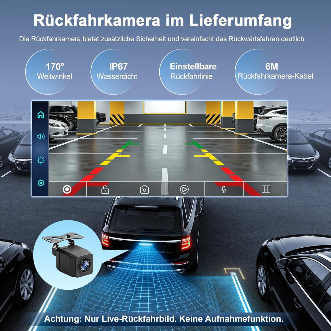 Carplay Display für Apple Car Play Android Auto 10,26 Zoll Tragbares Wireless CarPlay mit 1080P Rück