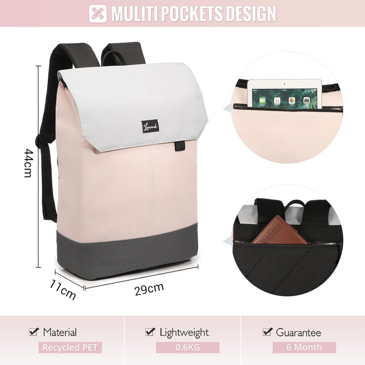 LOVEVOOK Rucksack Damen Elegant Daypack Wasserdichter Tagesrucksack mit Laptopfach 15,6 Zoll & Anti