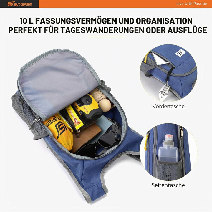 SKYSPER 10L/15L/20L Faltbarer Rucksack Ultraleicht Tagesrucksack Wasserfest Daypack Reiserucksack Wa