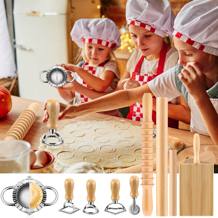 Nudelherstellungsset 9 Stück, Ravioli Maker Cutter Stempel Set, Pasta Nudel Ausstecher, Nudelschneid