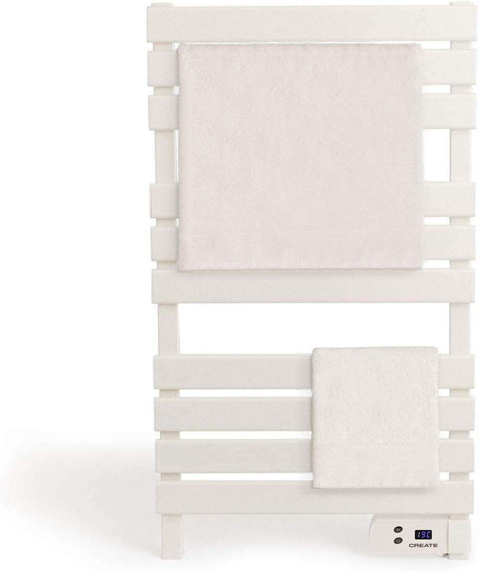 CREATE / WARM Towel 500W / Elektrischer Badheizkörper Weiss / 96,9x55x5cm / Für Boden oder Wand, Tim