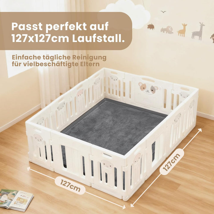 ACOMOPACK Baby Krabbelmatte 127x127x3.5cm Dicke Spielmatte mit Schaumfüllung Rutschfester Unterseite