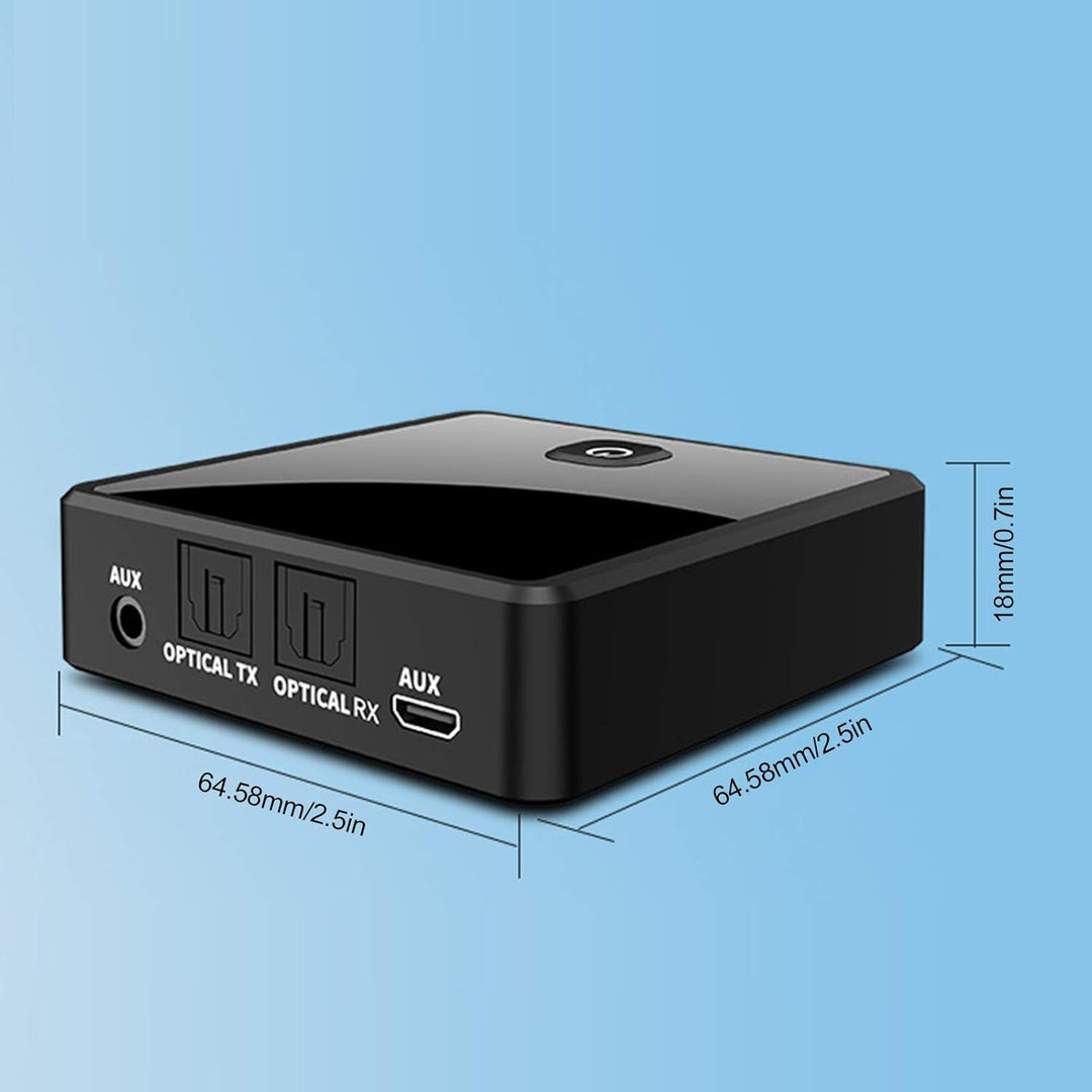 Drahtloser Bluetooth-Senderempfänger, 2-in-1-Glasfaser Bluetooth 5.0 AUX 3.5mm Drahtloser Audioadapt