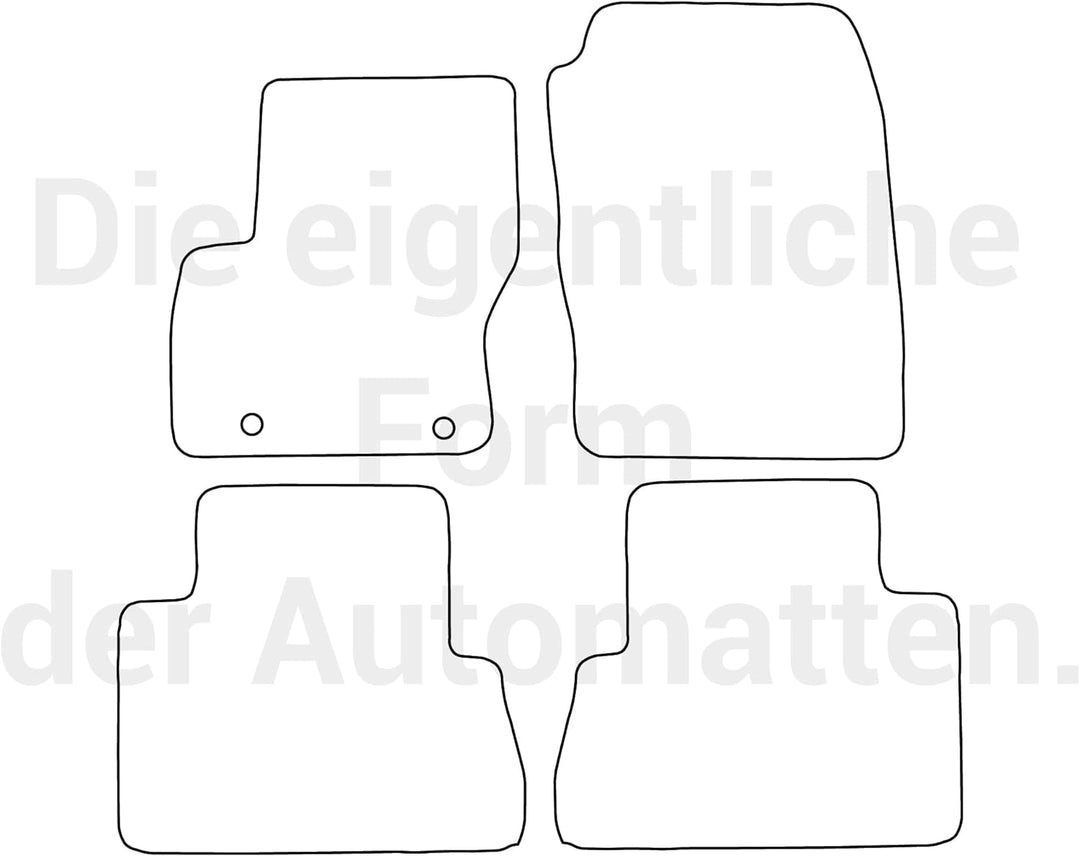 moto-MOLTICO Fussmatten Auto Velours Autoteppiche Schwarz Automatten Set 4-teilig passend für Ford C