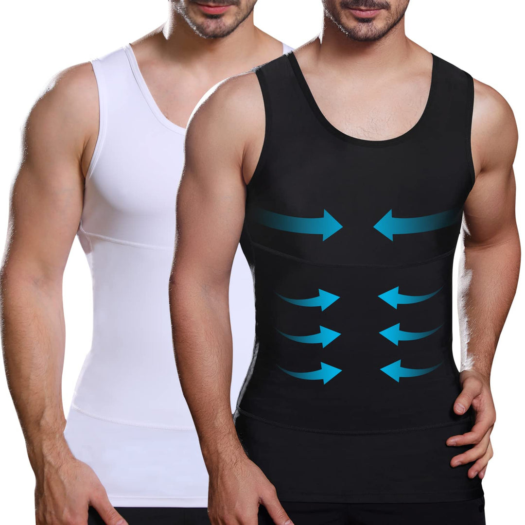 Lgtfy Herren Bauchweg Body Shaper Weste Brust Bauch Kompression Tank Top Bauch Verstecken Unterhemde