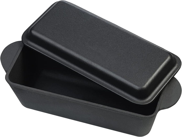 Rosenstein &amp; Söhne Brotbackform: 2er-Set Gusseisen-Kastenformen mit Deckel, 25 x 12 x 9 cm, 2er-Set