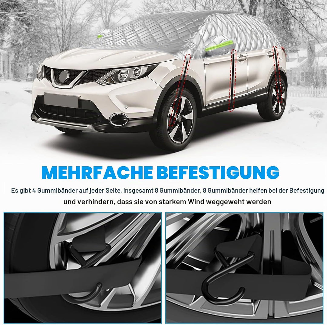 Halbgarage für Nissan Qashqai 2013-2025, Halbe Autoabdeckung Winter Sommer, Abdeckplane Auto Schutz