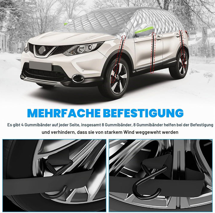 Halbgarage für Nissan Qashqai 2013-2025, Halbe Autoabdeckung Winter Sommer, Abdeckplane Auto Schutz