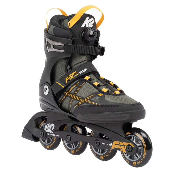 K2 Skates Herren Inline Skates F.I.T. 80 BOA, grey - mustard, 30G0315 EU: 42 (UK: 8 / US: 9) grey -
