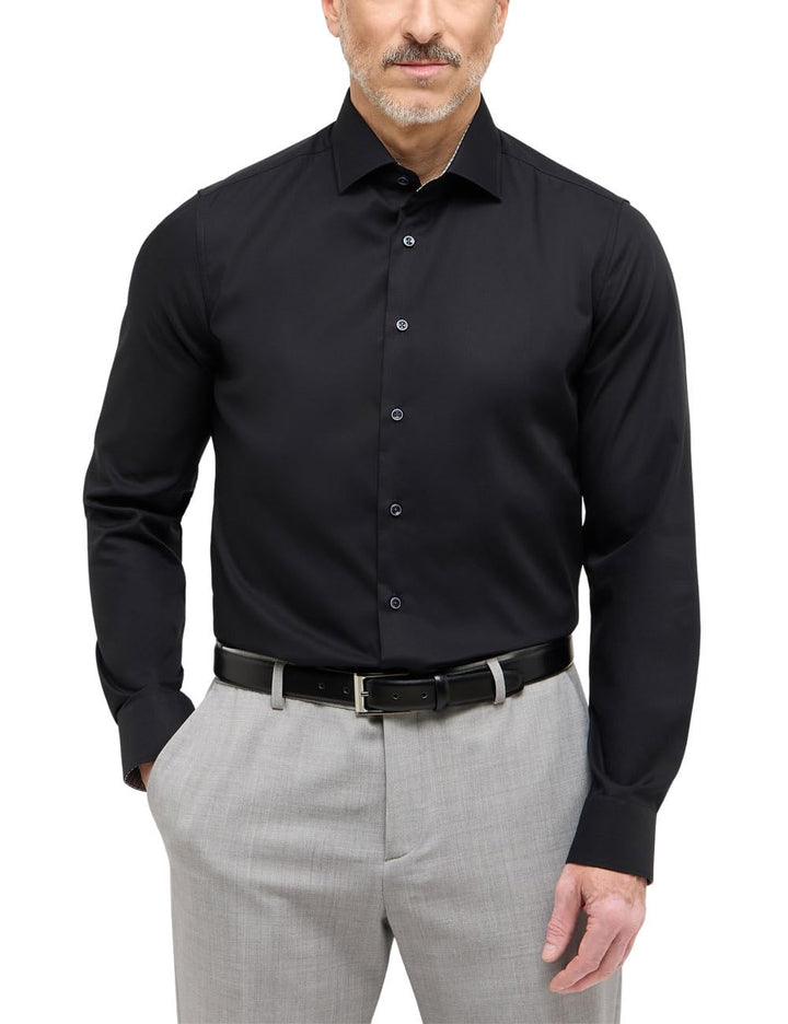 ETERNA Herren Original Shirt Slim FIT 38 *_Schwarz(39)_*, 38 *_Schwarz(39)_*