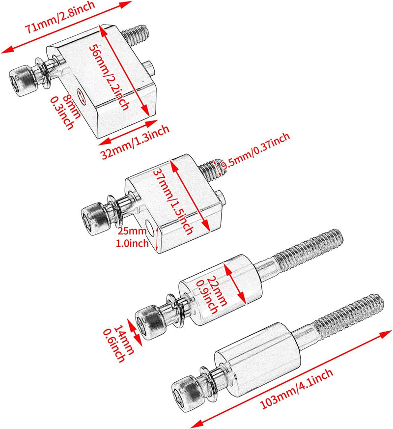 HDBUBALUS 3,8 cm (1 1/4 Zoll) Fahrer-Bodenleisten-Erweiterungssatz, passend für Harley Touring Elect