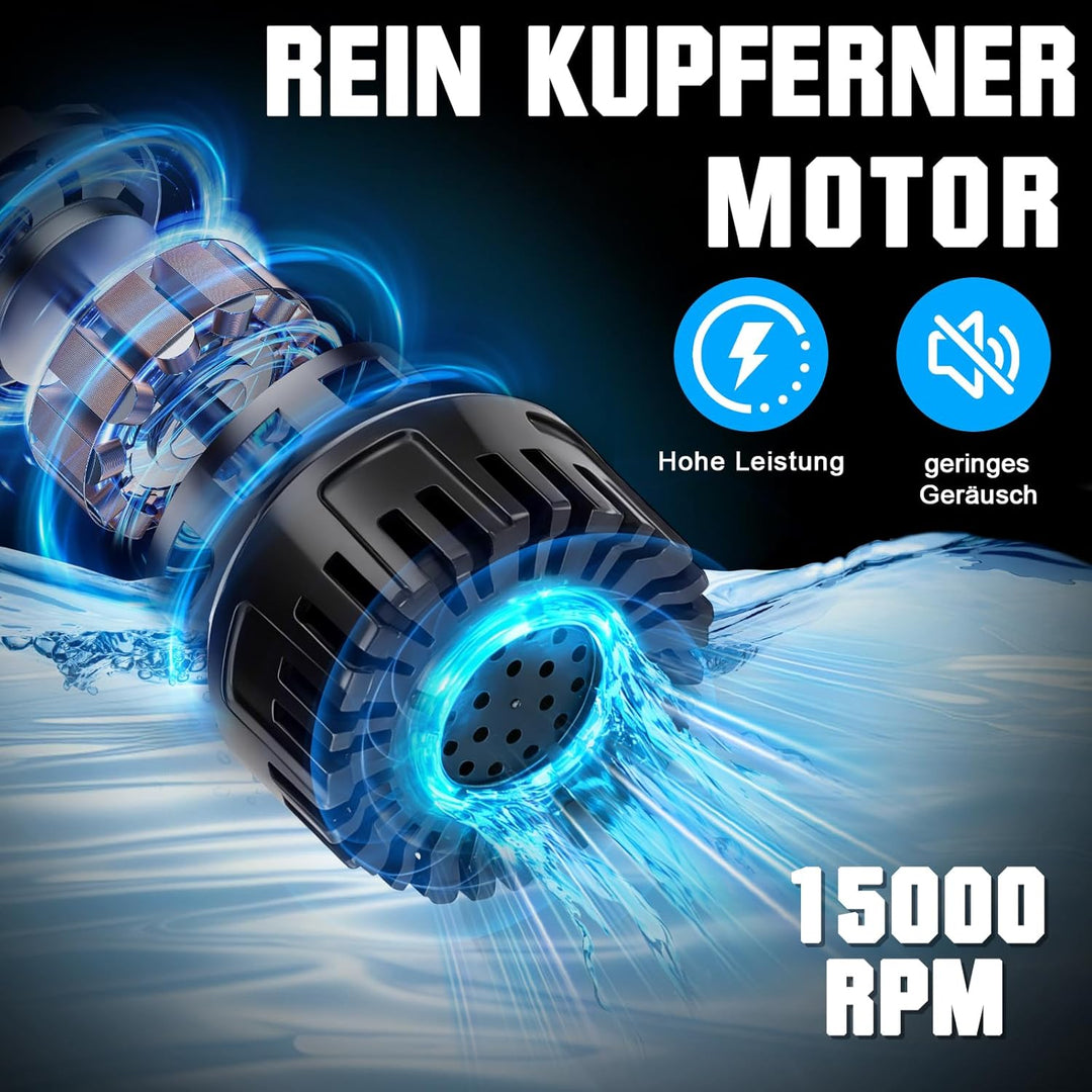 Akku Regenfasspumpe Wasserpumpe mit 2xAkkus, Kabellose Stab-Wasserpumpe, Max. Förderleistung 3000 L/