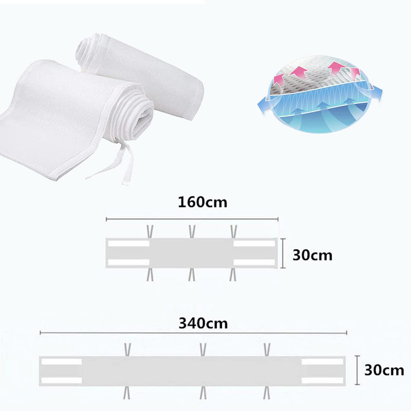 Babybett Leitplanke,Bettumrandung Nestchen,Atmungsaktiv Kinderbett Stossstange,Bettumrandung Babybet