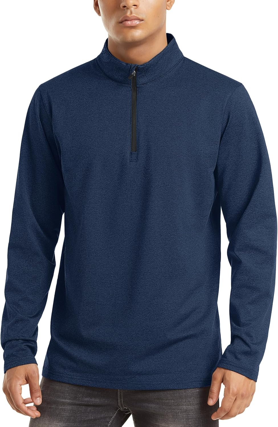 TACVASEN Pullover Herren Langarmshirt Half Zip Fleece Winterpullover Warm Atmungsaktiv Sport Sweatsh
