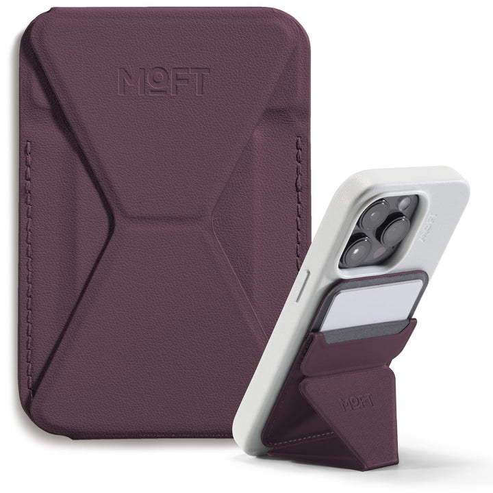 MOFT Magnetische Wallet Ständer für iPhone 15/14/13/12 Serie Kompatibel mit MagSafe, MOVAS Vegan Led