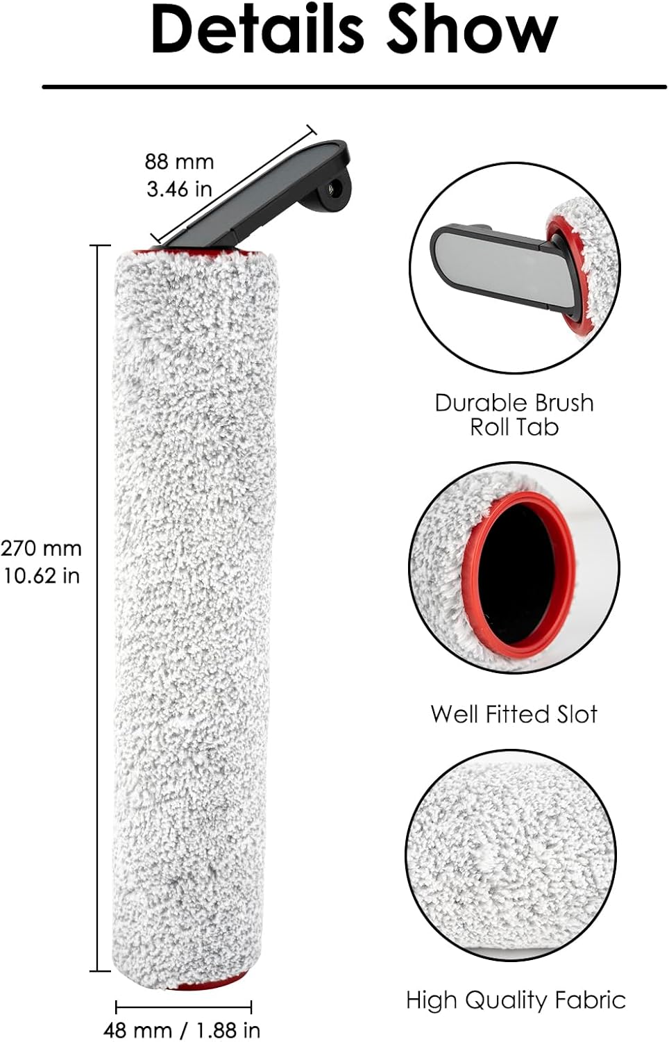 (6 Stück) H12 Pro Ersatz Bürstenrollen und HEPA Filter für Dreame H12 Pro, H12 Dual schnurlosen Nass