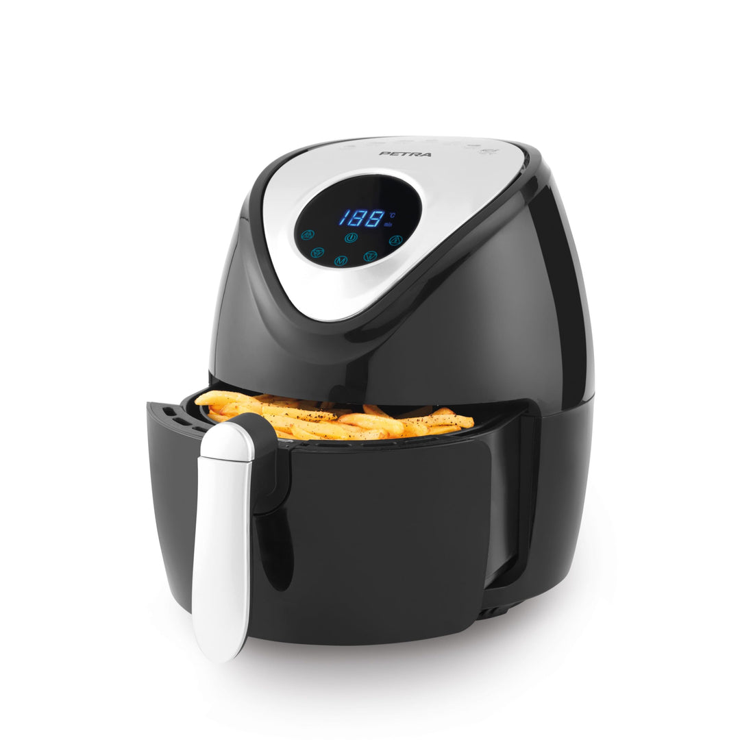 Petra Heissluftfritteuse XXL Airfryer 4,5L Digital, Luftfritteuse mit Timer, Antihaft Kochkorb, 7 Ko