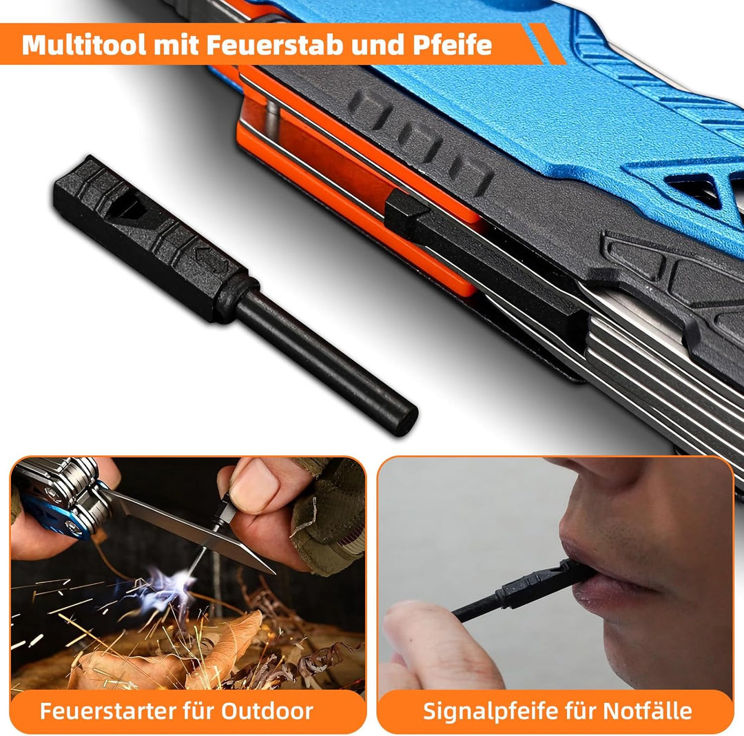 Multitool mit Hammer und Nagelzieher, robustes Werkzeug für Camping Outdoor Hammer Blau, Hammer Blau