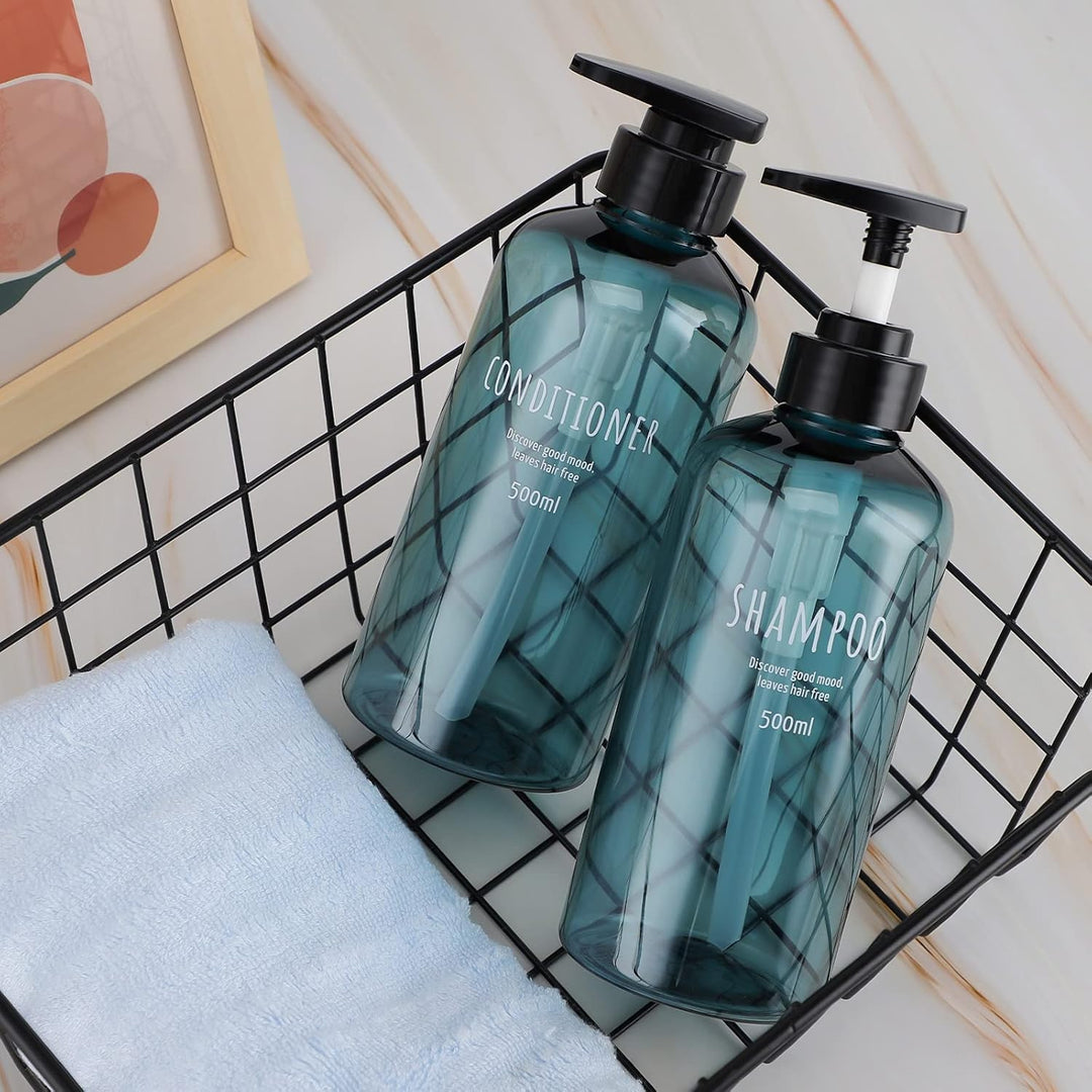 Segbeauty 2 x 500 ml Flüssigseifenspender für Badezimmer, Pumpflaschen für Shampoo, Spülung, Duschge