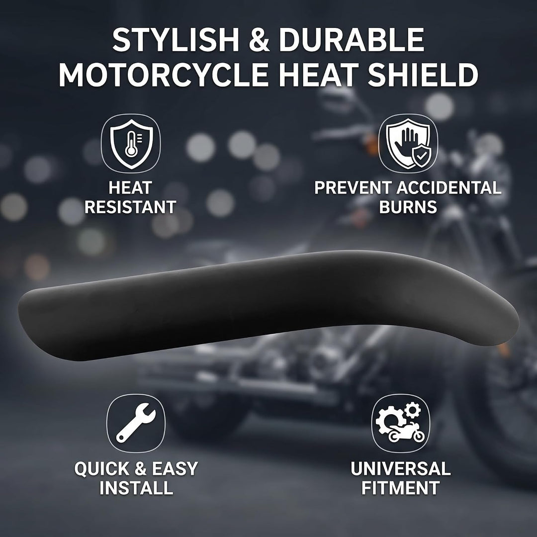 Keenso Motorrad Auspuff Schalldämpfer Hitzeschild Stahl Kurven Auspuff Rohr Abdeckung(Schwarz), Schw