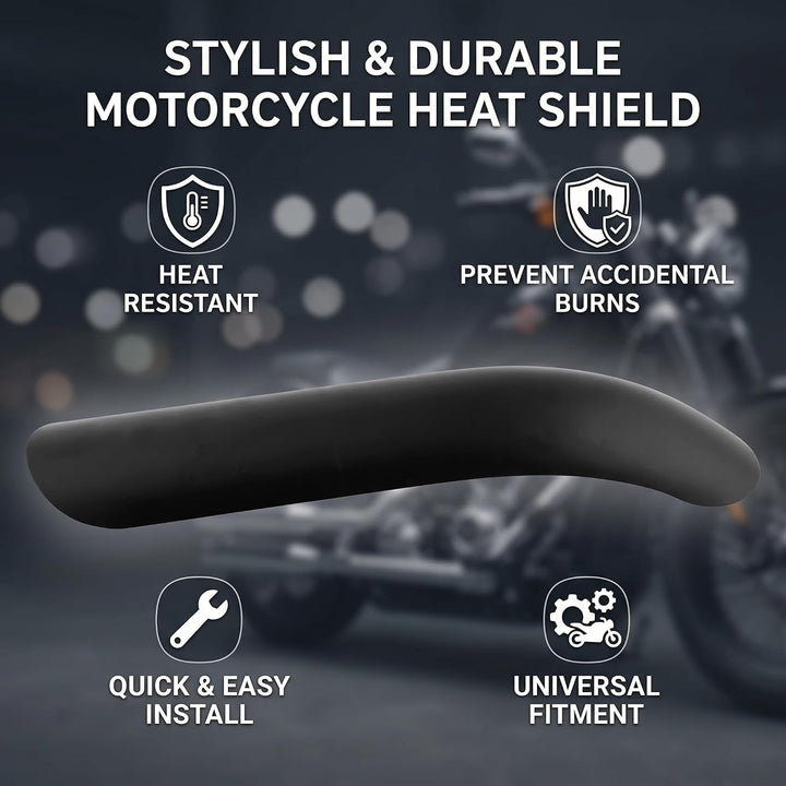 Keenso Motorrad Auspuff Schalldämpfer Hitzeschild Stahl Kurven Auspuff Rohr Abdeckung(Schwarz), Schw