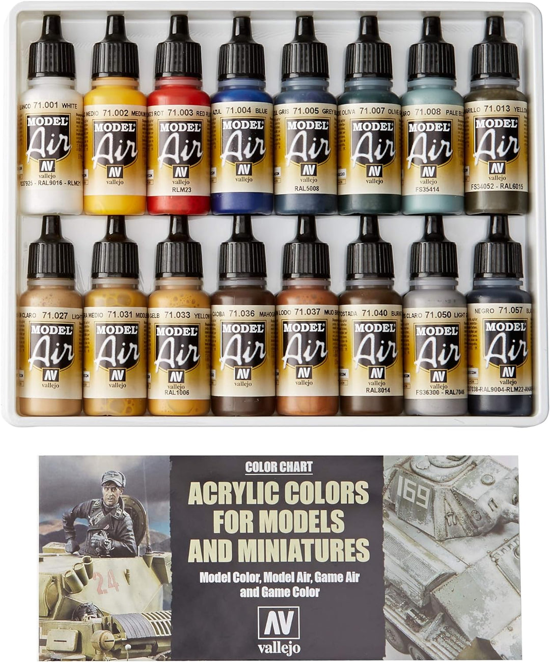 Acrylicos Vallejo 071178 Modellbausatz, verschieden & Vallejo Air Sprühlackverdünner, 200 ml Modellb