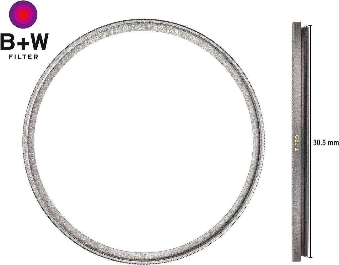 B&amp;W 007 Schutz-Filter, Clear Filter (30,5mm, T-Pro, Titan-Finish, MRC Nano, 16x vergütet, super Slim