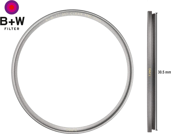 B&amp;W 007 Schutz-Filter, Clear Filter (30,5mm, T-Pro, Titan-Finish, MRC Nano, 16x vergütet, super Slim