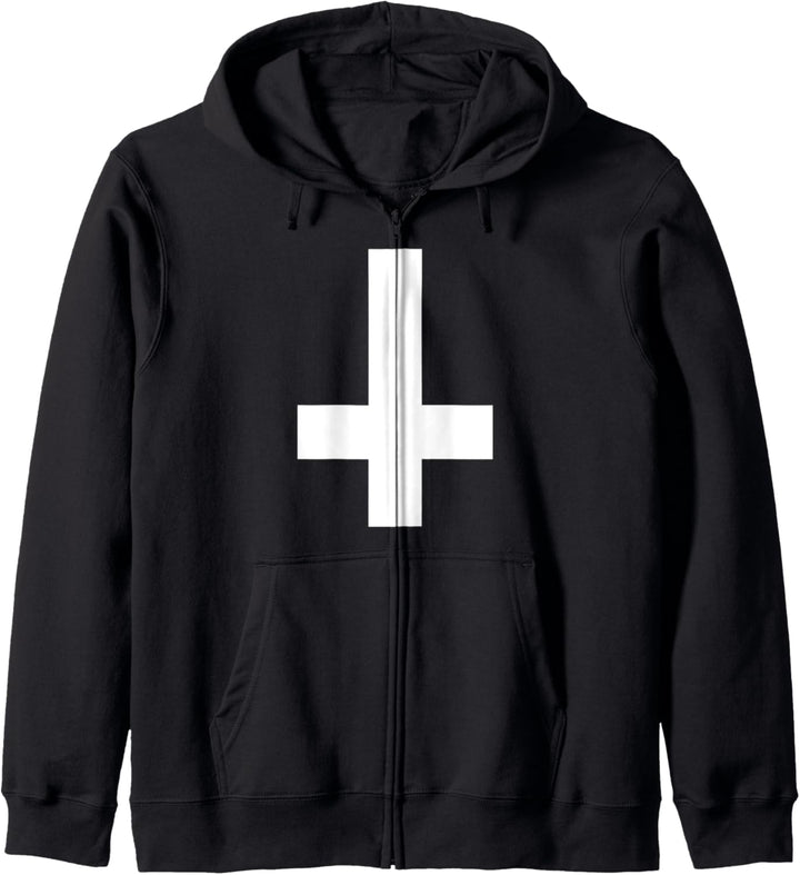 Umgedrehtes Kreuz - Okkultismus Geschenk Satanisten Kreuz Kapuzenjacke
