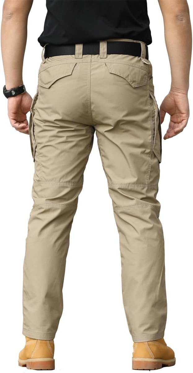 CARWORNIC Herren Taktische Hose wasserdichte Cargo Hose Militär Outdoorhose 30W / 30L Khaki, 30W / 3