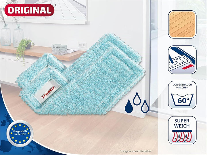 Leifheit 5er Set Wischbezug Profi XL super Soft für Sensible Böden, Bodenwischer mit Spezialfasern,