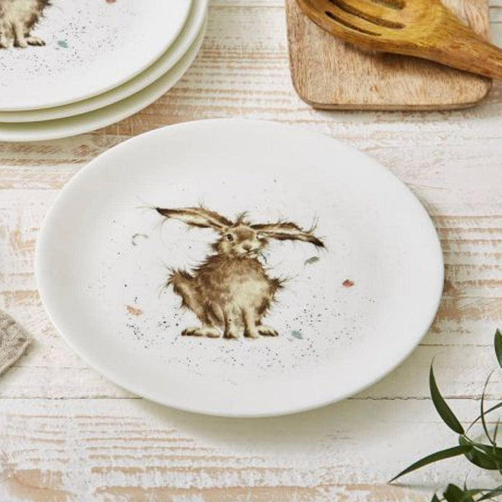 440s Wrendale Designs Porzellan-Kuchenteller Hase Morgenmuffel ca. 20,5cm D Dessert-Platte Frühstück