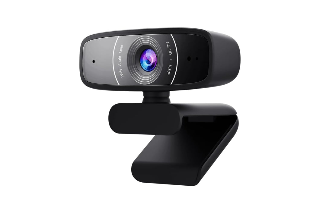 ASUS Webcam C3 Full HD USB-Kamera (1080p-Auflösung, 30 FPS, Beamforming-Mikrofon, 360° Drehmechanism