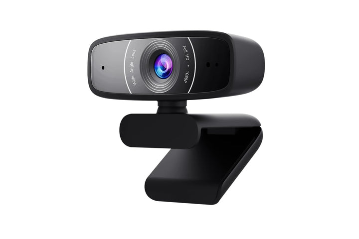 ASUS Webcam C3 Full HD USB-Kamera (1080p-Auflösung, 30 FPS, Beamforming-Mikrofon, 360° Drehmechanism