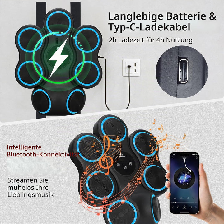 Abahub Music Boxing Machine for Adults &amp; Kids, Home Fitness Equipment with Gloves, Wall Mounted Inte