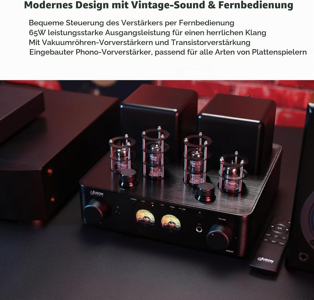 JTA50 2025 130W-Röhrenverstärker, HiFi-Verstärker der Einstiegsklasse mit BT 5.0, Fernbedienung, AUX