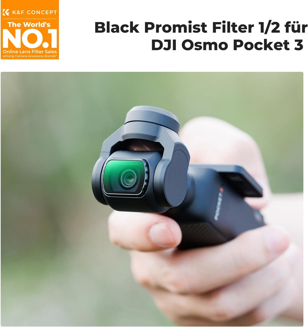 K&F Concept OSMO Pocket 3 Black Mist 1/2 Filter Magnetisch Kompatibel mit DJI OSMO Pocket 3 (Alumini
