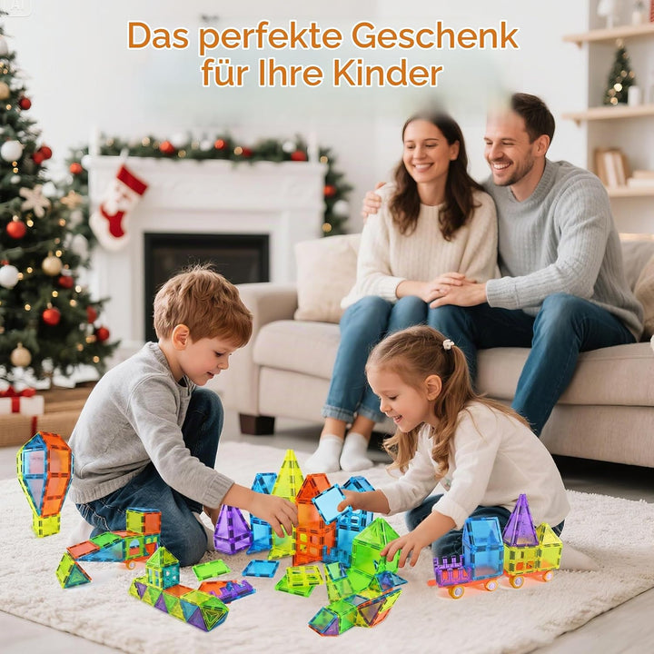 Magnetische Bausteine 92PCS Magnetspielzeug STEM Magnetbausteine ab 3 Jahre, Magnet Spielzeug Kinder