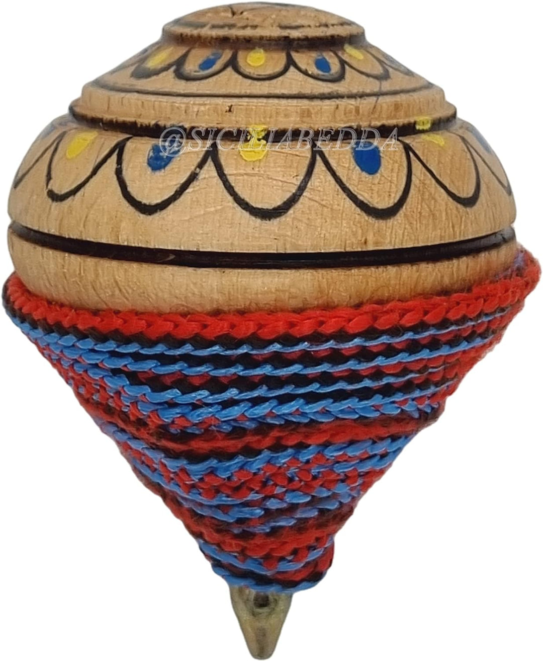 sicilia bedda - Sizilianischer Kreisel aus Holz - Fantastisches Spiel für Klein und Gross - 8 cm - 1