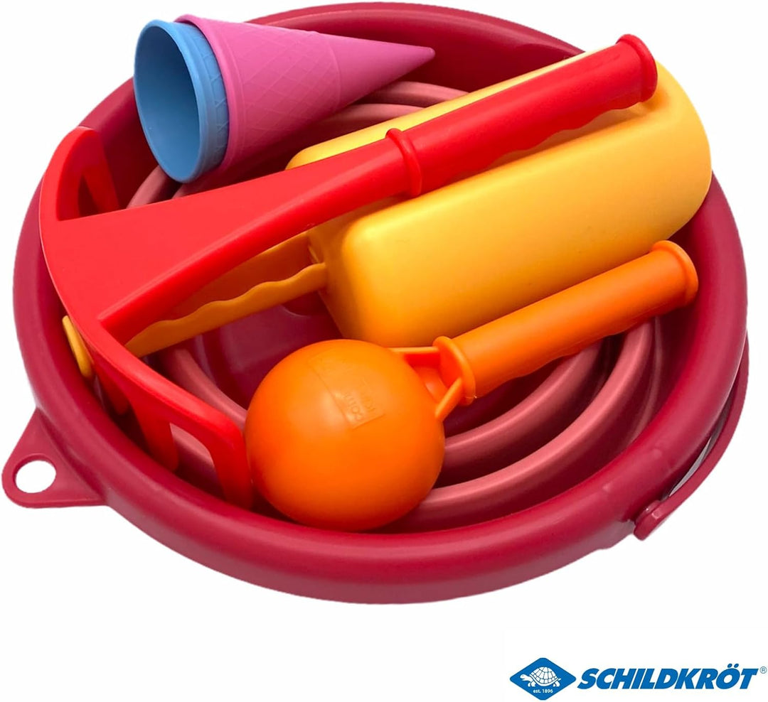 Schildkröt 7in1 Sand Toys Set, innovatives Sand-Spielset im Handtaschenformat, kompakt und platzspar