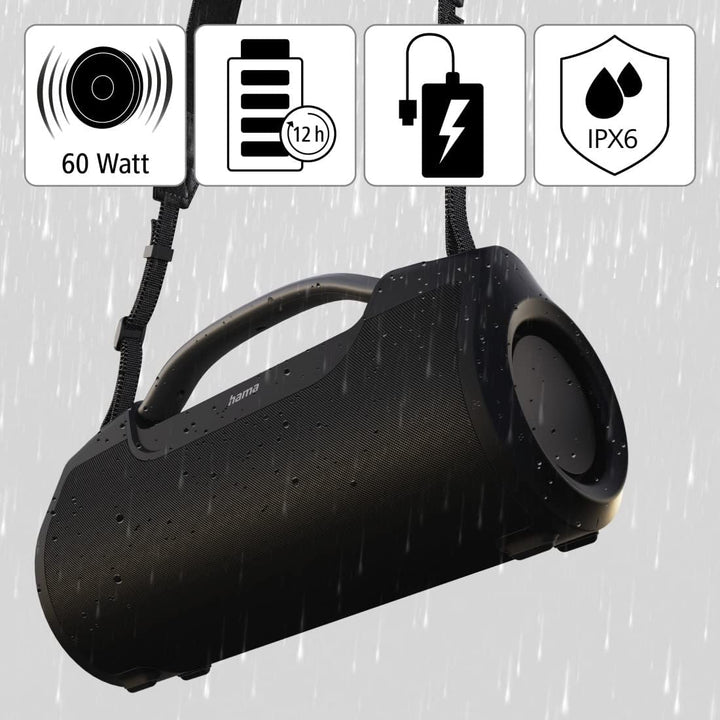 Hama Bluetooth Musikbox "SoundBarrel" (Bluetooth Lautsprecher wasserdicht nach IPX6, tragbare Musikb