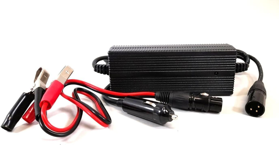 Enerpower DC-DC Kfz Ladegerät 12V-24V Li-Ion auf 14,4V 4A XLR-3 für 12V LiFePo4, AGM Akkus für Wohnm