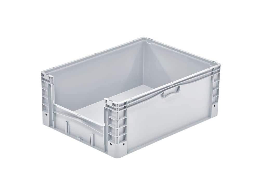PROREGAL Euro-Norm Grossbehälter Insight | HxBxT 32x60x80cm | 133 Liter | Grau | Eurobehälter, Trans
