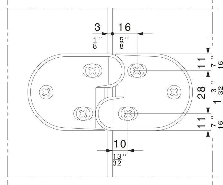 HAWA Multifold 30 Türbündighalter (Falttürbeschlag), Kunststoff schwarz Zubehör Bündighalter Mitte,