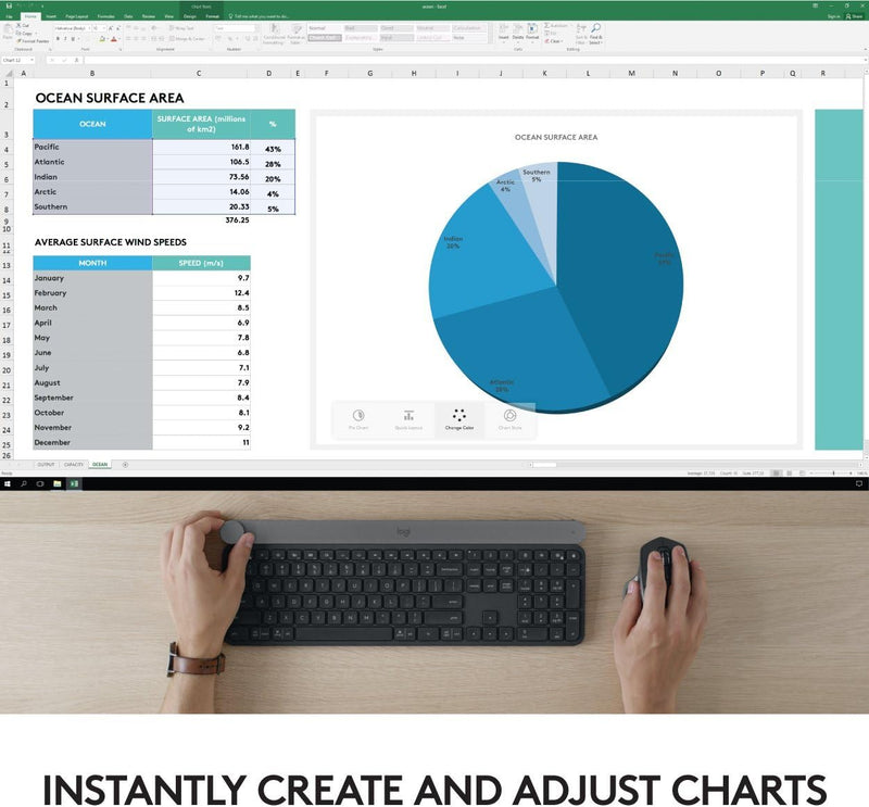 Logitech Craft Kabellose Tastatur, Bluetooth & 2.4 GHz Wireless Verbindung, Programmierbarer Drehreg