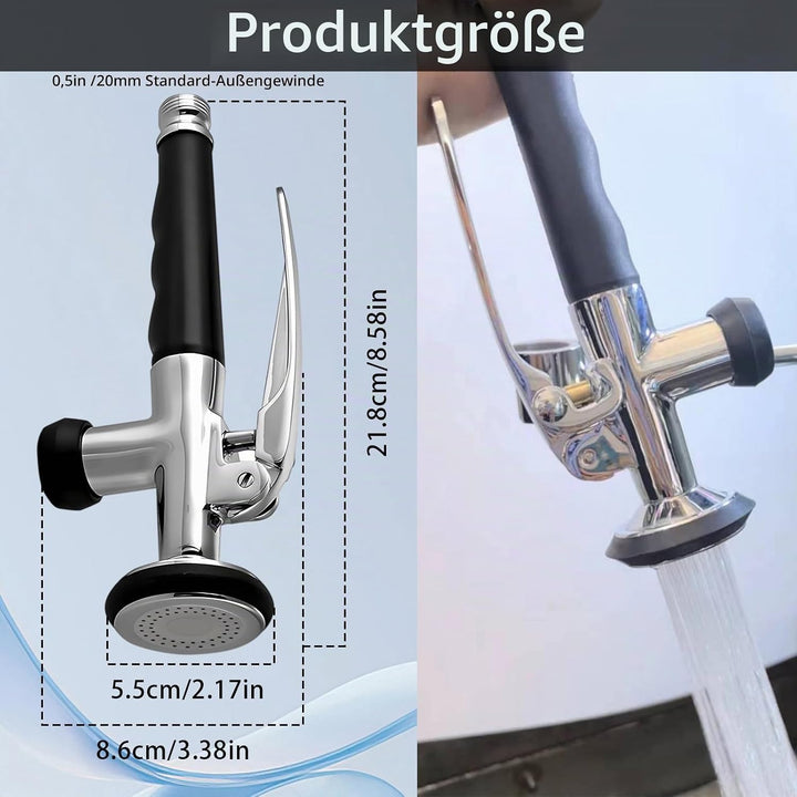 Profi Gastro Handbrause, wasserhahn küche aufsatz 1/2" Standard-AG Spülbrause aus Messing Gastronomi