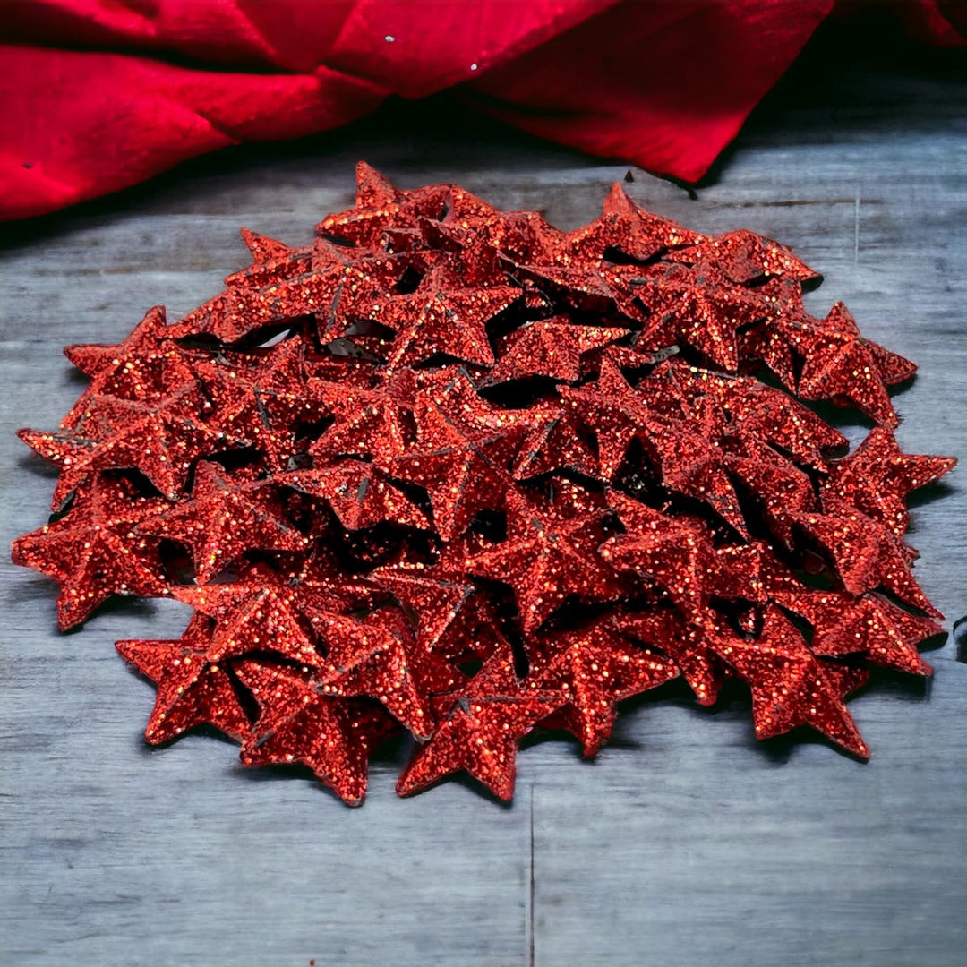 MIJOMA 3D-Glitzersterne Streudeko - Tischdekoration für festliche Anlässe, Weihnachten, Geburtstag,